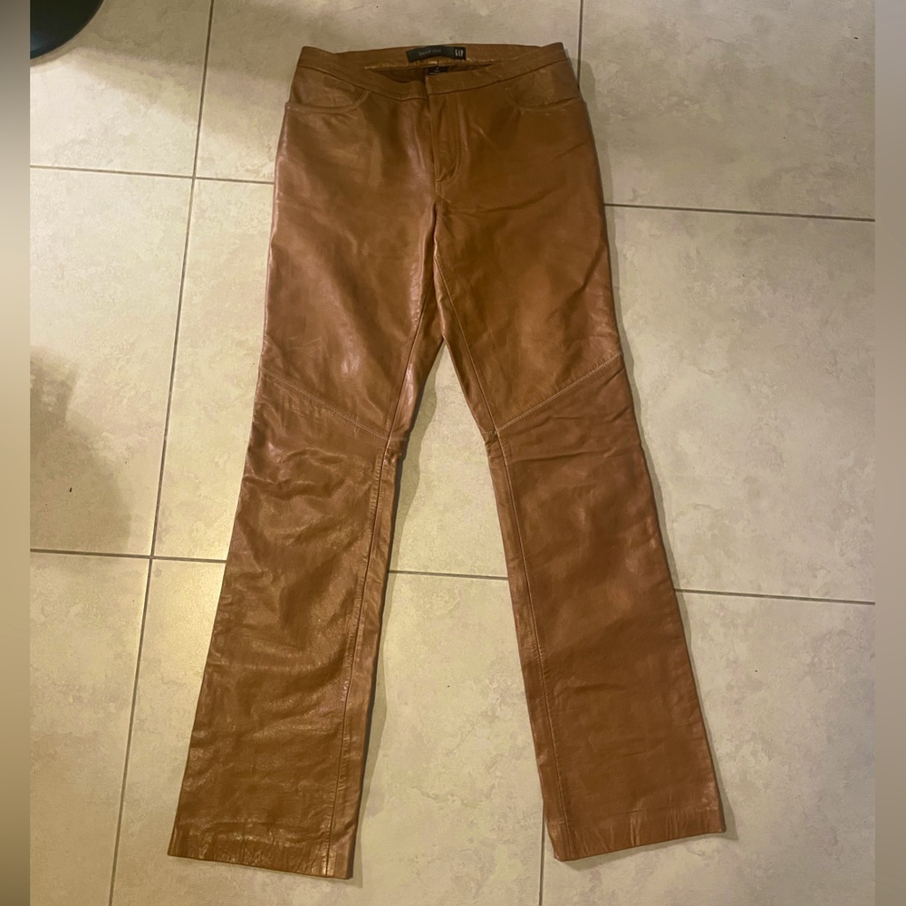 VINTAGE GAP leather bootcut tan pants